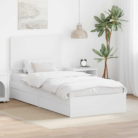 Letto con Contenitore Bianco 90 x 200 cm Legno truciolato