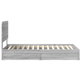 Letto con Contenitore con testiera Grigio Sonoma 90 x 200 cm