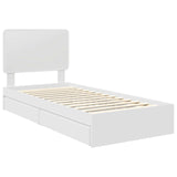 Letto con Contenitore Bianco 75 x 190 cm Legno truciolato
