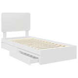 Letto con Contenitore Bianco 75 x 190 cm Legno truciolato