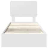 Letto con Contenitore Bianco 75 x 190 cm Legno truciolato