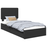Letto con Contenitore Nero 75 x 190 cm Legno truciolato