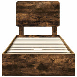 Letto con Contenitore Rovere fumé 75 x 190 cm Legno truciolato