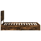 Letto con Contenitore Rovere fumé 75 x 190 cm Legno truciolato