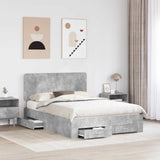 Struttura del letto con testiera Grigio cemento 160 x 200 cm
