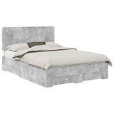Struttura del letto con testiera Grigio cemento 160 x 200 cm