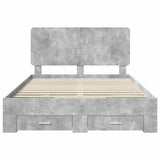 Struttura del letto con testiera Grigio cemento 160 x 200 cm