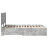 Struttura del letto con testiera Grigio cemento 160 x 200 cm