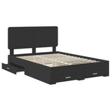Struttura del letto Nero 150 x 200 cm Legno truciolato