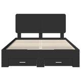 Struttura del letto Nero 150 x 200 cm Legno truciolato
