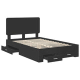 Struttura del letto Nero 120 x 200 cm Legno truciolato