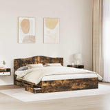 Struttura del letto con cassetto Rovere fumé 180 x 200 cm