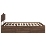 Struttura del letto con cassetto Rovere Marrone 150 x 200 cm