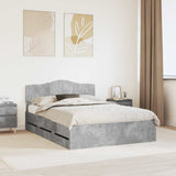 Struttura del letto con cassetto Grigio cemento 140 x 190 cm
