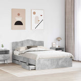 Struttura del letto con cassetto Grigio cemento 140 x 190 cm
