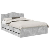 Struttura del letto con cassetto Grigio cemento 140 x 190 cm