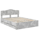 Struttura del letto con cassetto Grigio cemento 140 x 190 cm