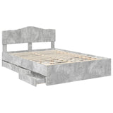 Struttura del letto con cassetto Grigio cemento 140 x 190 cm