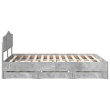 Struttura del letto con cassetto Grigio cemento 140 x 190 cm