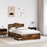 Struttura del letto con cassetto Rovere fumé 135 x 190 cm