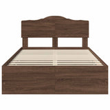 Struttura del letto con cassetto Rovere Marrone 120 x 190 cm