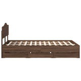 Struttura del letto con cassetto Rovere Marrone 120 x 190 cm