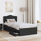 Struttura del letto Nero 100 x 200 cm Legno Ingegnerizzato