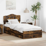Struttura del letto con cassetto Rovere fumé 90 x 200 cm