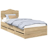 Struttura del letto con cassetto Rovere Sonoma 75 x 190 cm