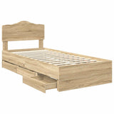 Struttura del letto con cassetto Rovere Sonoma 75 x 190 cm
