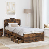Struttura del letto con cassetto Rovere fumé 75 x 190 cm