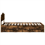 Struttura del letto con cassetto Rovere fumé 75 x 190 cm