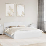 Letto con Contenitore Bianco 200 x 200 cm Legno truciolato