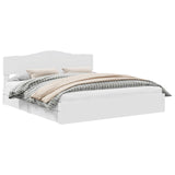 Letto con Contenitore Bianco 200 x 200 cm Legno truciolato