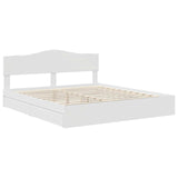 Letto con Contenitore Bianco 200 x 200 cm Legno truciolato
