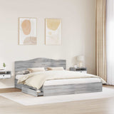 Letto con Contenitore con testiera Grigio Sonoma 200 x 200 cm