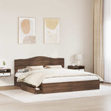 Letto con Contenitore con testiera Rovere Marrone 200 x 200 cm