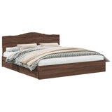 Letto con Contenitore con testiera Rovere Marrone 200 x 200 cm