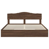 Letto con Contenitore con testiera Rovere Marrone 200 x 200 cm