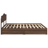 Letto con Contenitore con testiera Rovere Marrone 200 x 200 cm