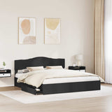 Letto con Contenitore Nero 180 x 200 cm Legno truciolato
