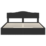 Letto con Contenitore Nero 180 x 200 cm Legno truciolato