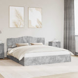Letto con Contenitore con testiera Grigio cemento 180 x 200 cm