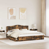 Letto con Contenitore con testiera Rovere fumé 180 x 200 cm