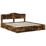 Letto con Contenitore con testiera Rovere fumé 180 x 200 cm