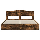 Letto con Contenitore con testiera Rovere fumé 180 x 200 cm