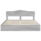 Letto con Contenitore con testiera Grigio Sonoma 180 x 200 cm