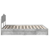 Letto con Contenitore con testiera Grigio cemento 160 x 200 cm