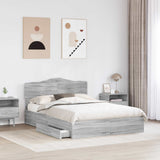 Letto con Contenitore con testiera Grigio Sonoma 140 x 200 cm
