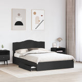 Letto con Contenitore Nero 140 x 190 cm Legno truciolato